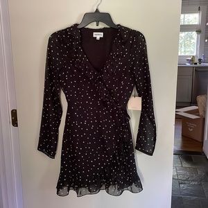Superdown Black Wrap Dress XXS, NWT